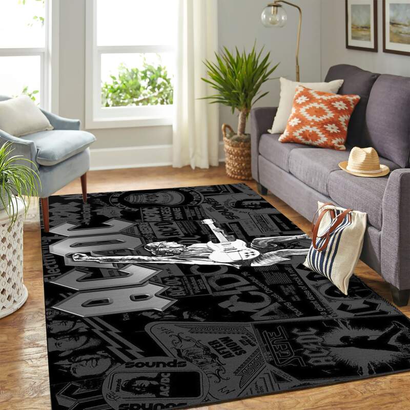 Acdc Dark Carpet Floor Area Rectangle Rug