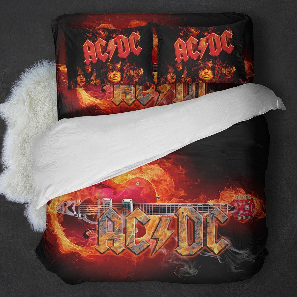 Ac/Dc Guitar Duvet Cover Bedding Set