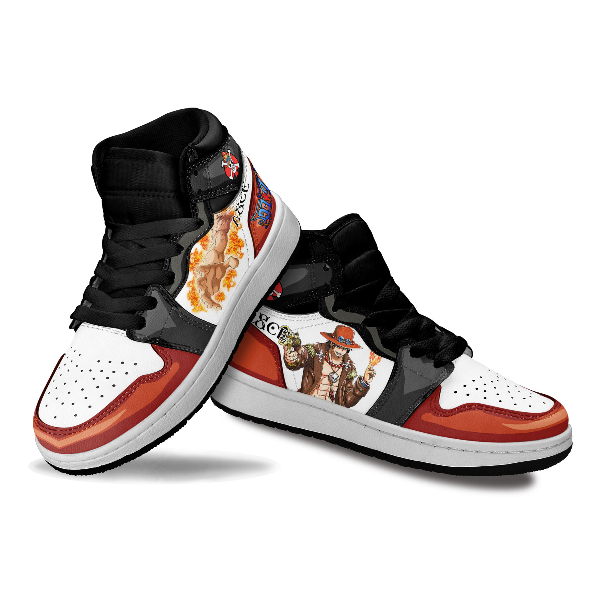 Ace Kids Sneakers Custom One Piece Anime Shoes For Kids