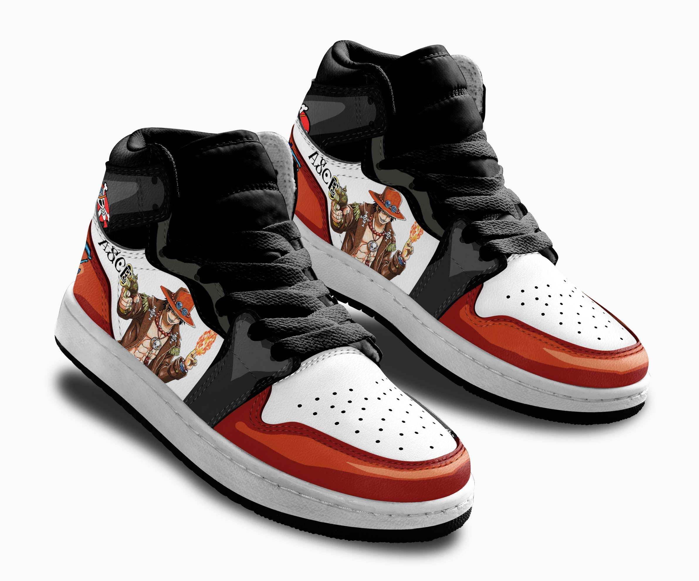 Ace Kids Sneakers Custom One Piece Anime Shoes For Kids