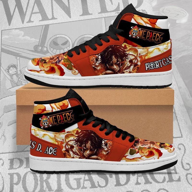 Ace Personalized One Piece Anime High Top Air Jordan Sneaker, Air Jordan Hightop