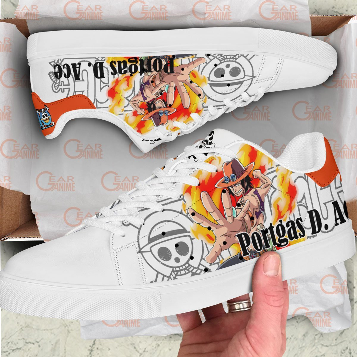 Ace Skate Sneakers Custom Anime One Piece Shoes