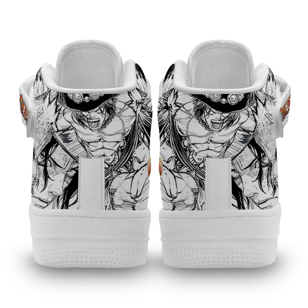 Ace Sneakers Air Mid One Piece Custom Anime Shoes Mix Manga
