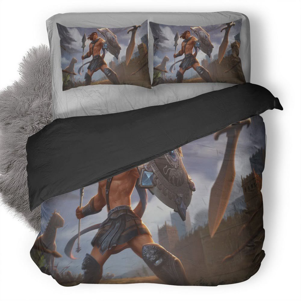 Achilles Man Shield 3D Customized Duvet Cover Bedding Set