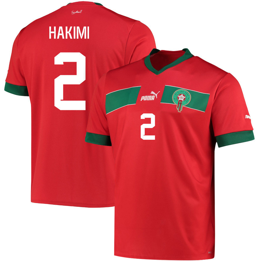 Achraf Hakimi 2 – Morocco National Team Qatar World Cup 2022-23 Home Soccer Jersey