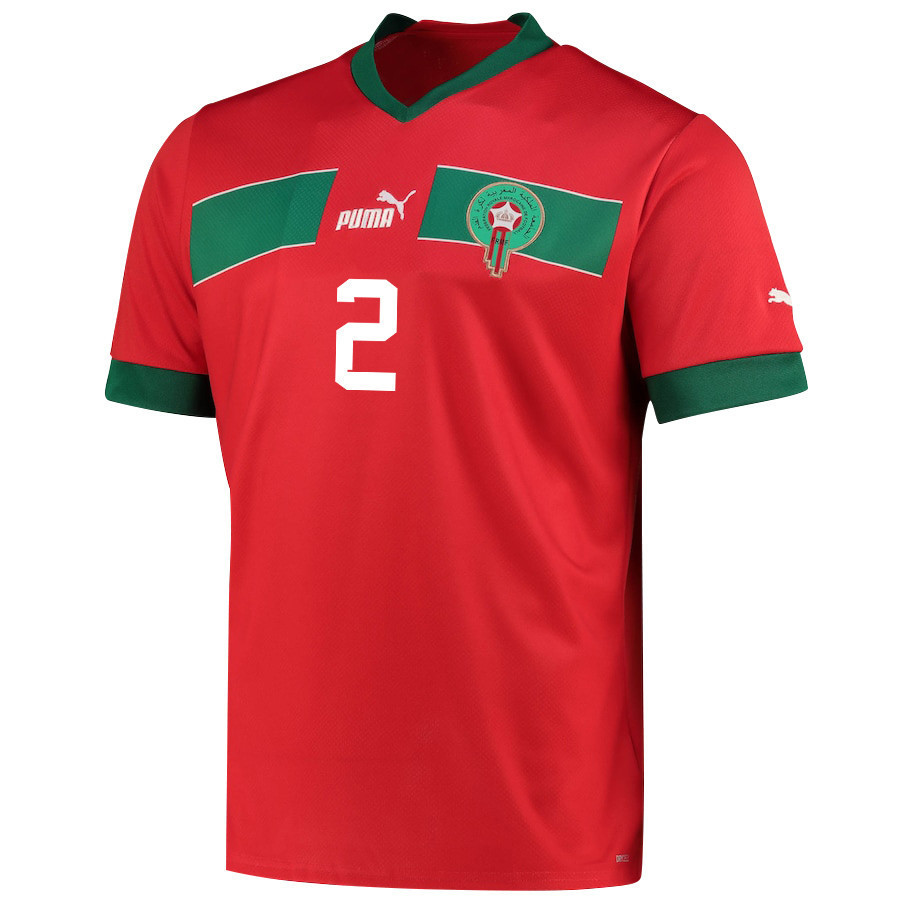 Achraf Hakimi 2 – Morocco National Team Qatar World Cup 2022-23 Home Soccer Jersey