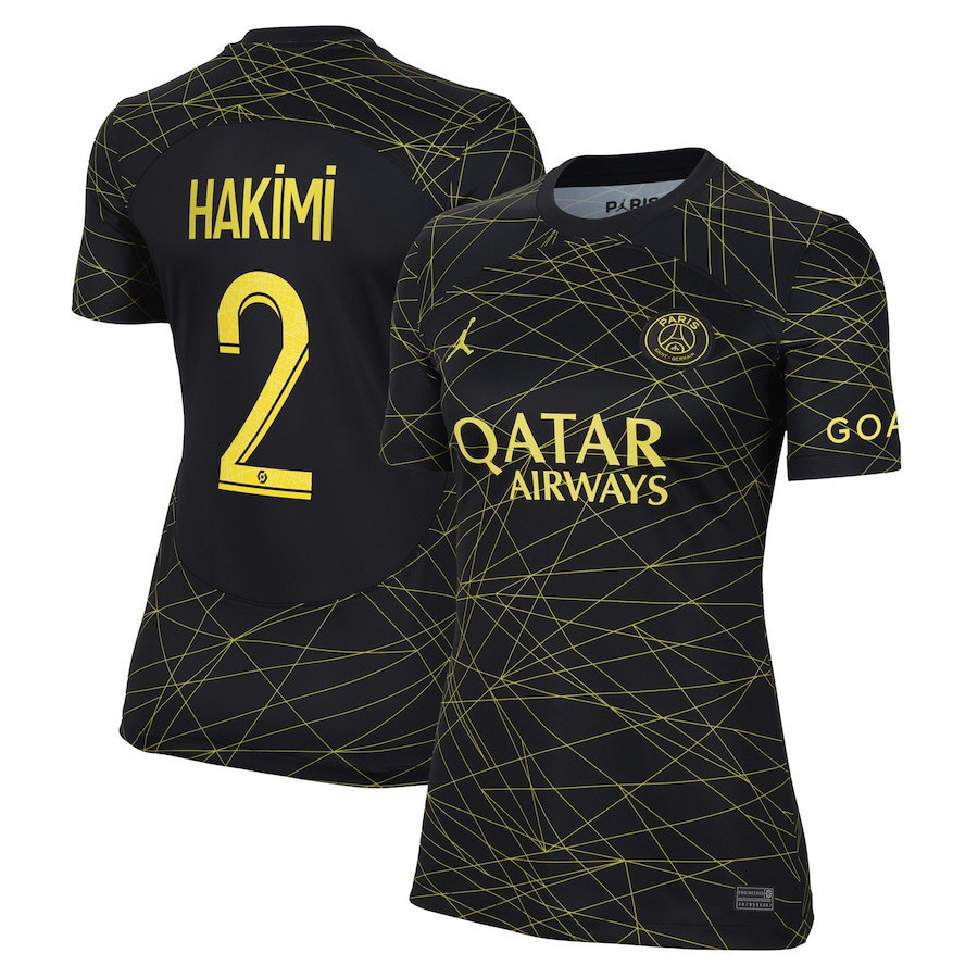 Achraf Hakimi 2 Paris Saint-Germain Women’s 2022/23 Fourth Breathe Stadium Player Soccer Jersey – Black