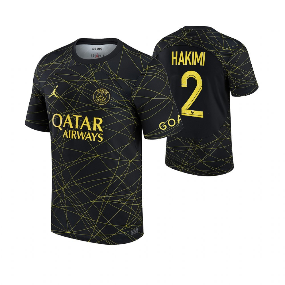 Achraf Hakimi 2 Paris Saint-Germain 2023 Fourth Soccer Jersey – Black