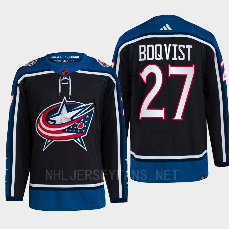 Adam Boqvist 27 Reverse Retro 2.0 2022 Columbus Blue Jackets Navy Stitched Jersey Primegreen