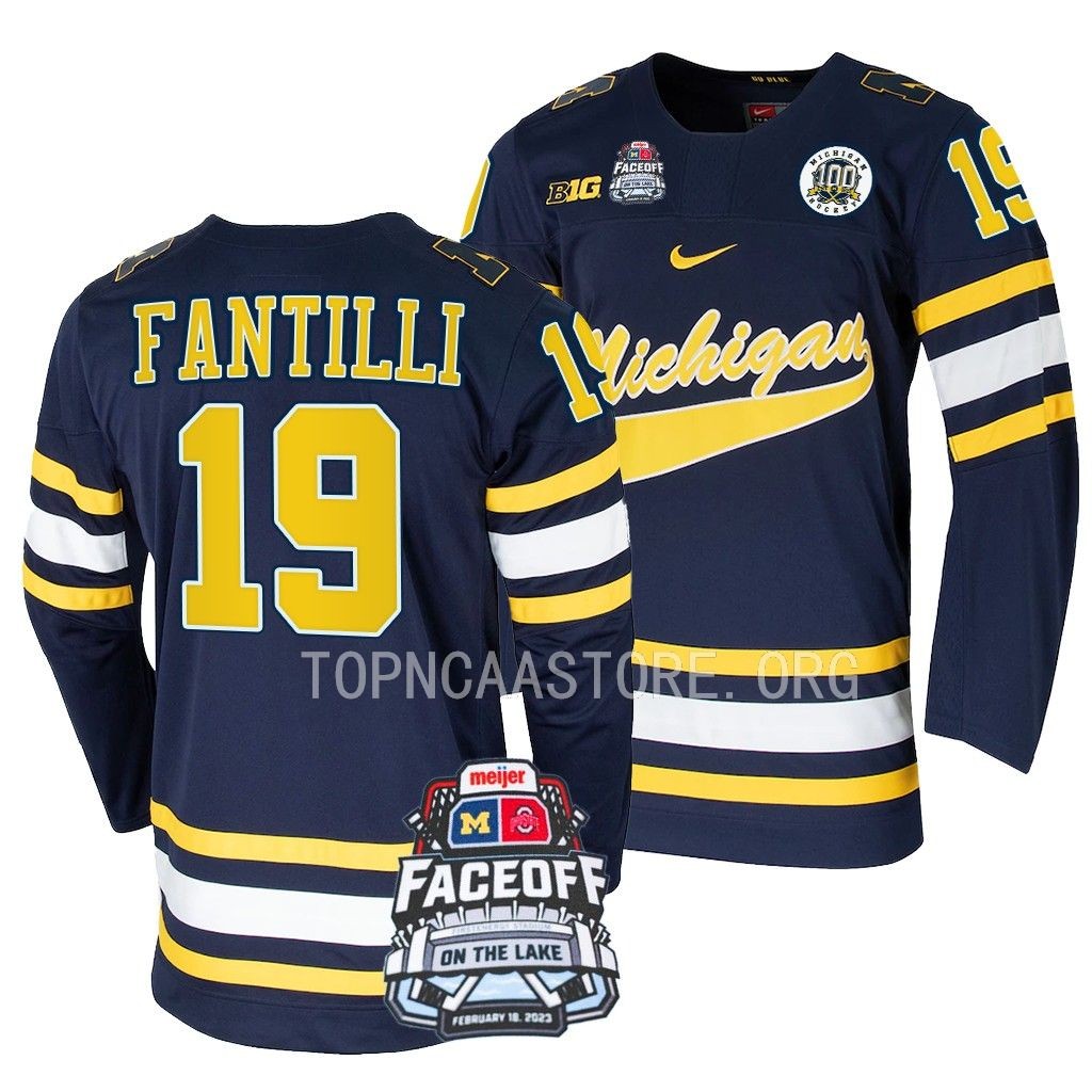 Adam Fantilli Michigan Wolverines Navy Faceoff On The Lake  Jersey 2023