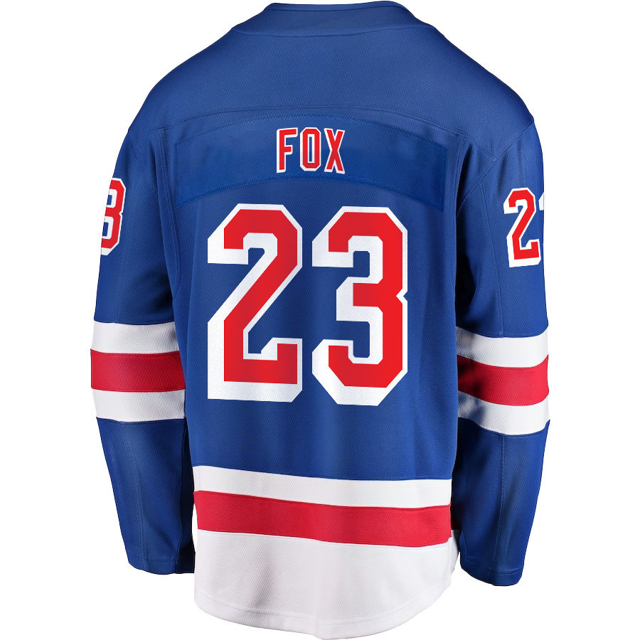 Adam Fox 23 New York Rangers Stanley Cup 2023 Playoffs Patch Home Breakaway Men Stitched Jersey – Blue