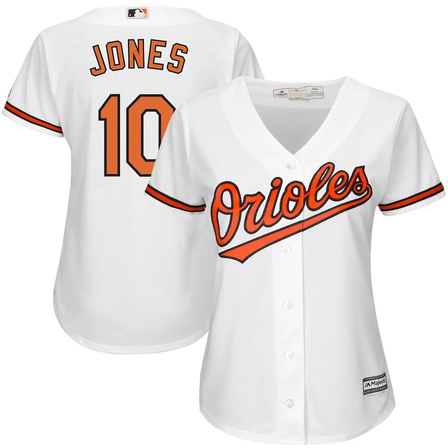 Adam Jones Baltimore Orioles Majestic Women’s Cool Base Player Stitched Jersey – White
