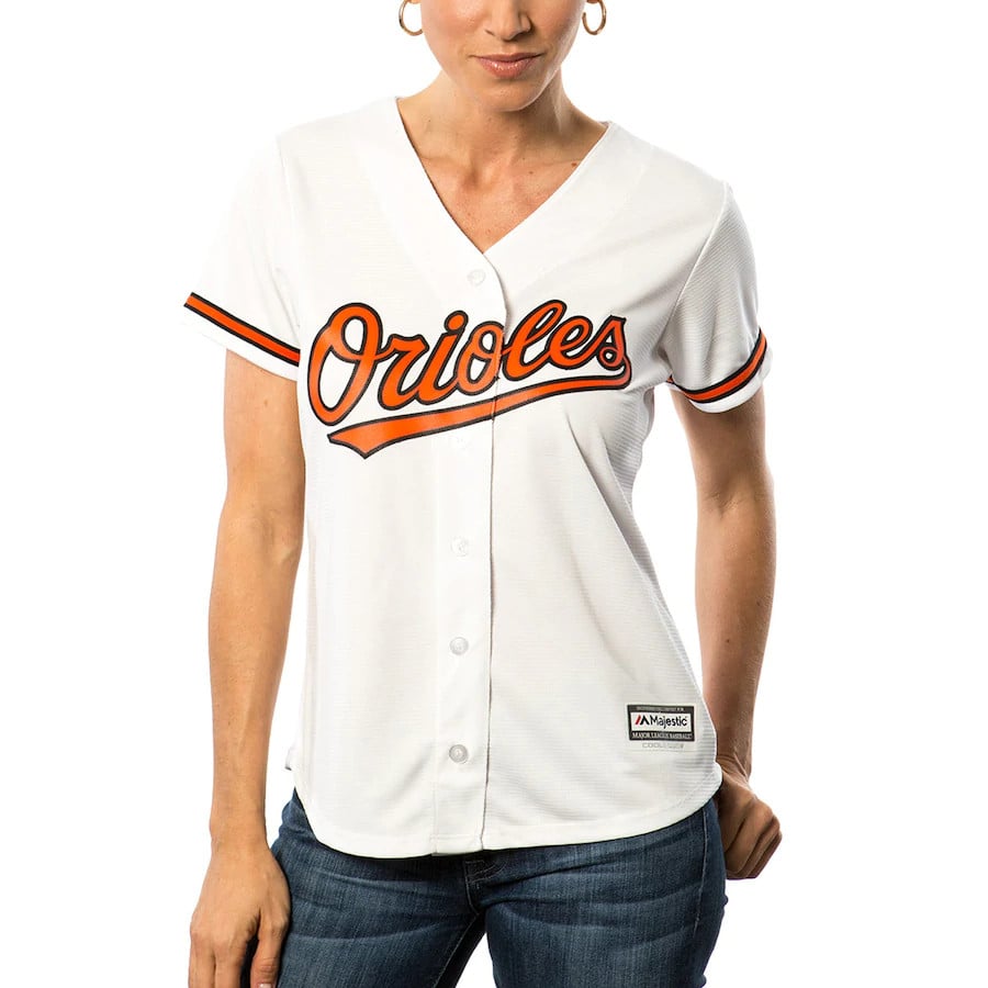 Adam Jones Baltimore Orioles Majestic Women’s Cool Base Player Stitched Jersey – White