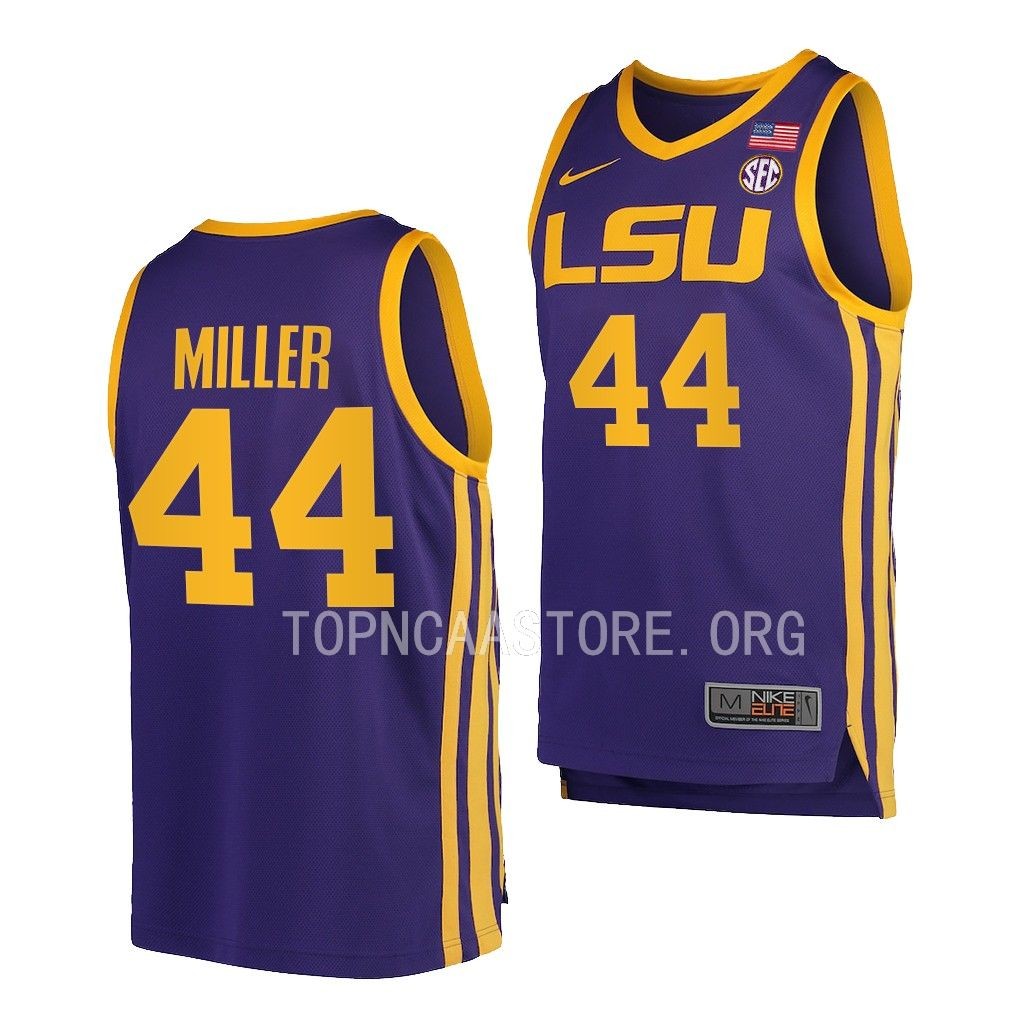 Adam Miller LSU Tigers #44 Purple College Jersey 2022-23