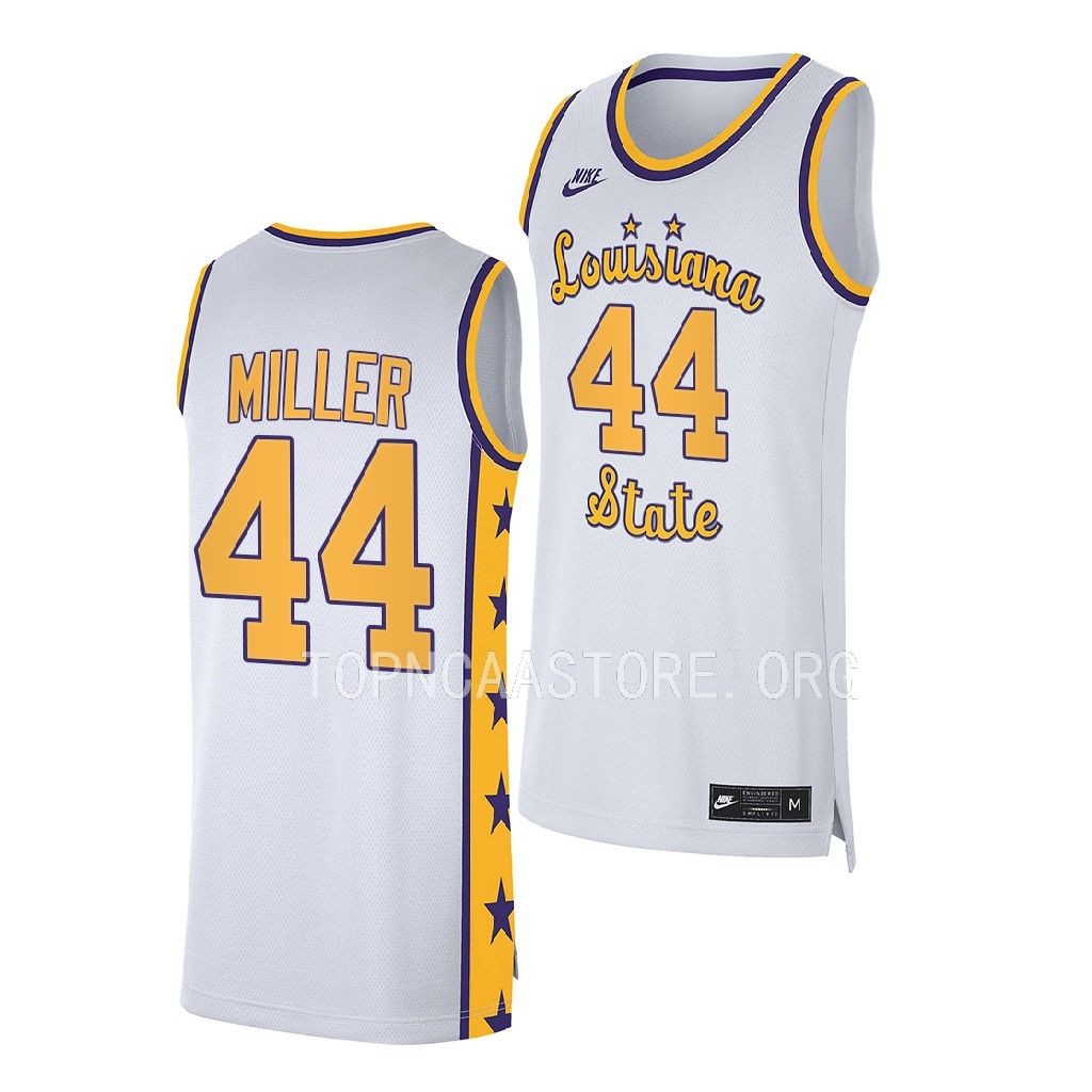 Adam Miller LSU Tigers #44 White Jersey 2022-23