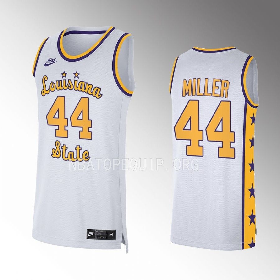 Adam Miller LSU Tigers White Jersey 2022-23