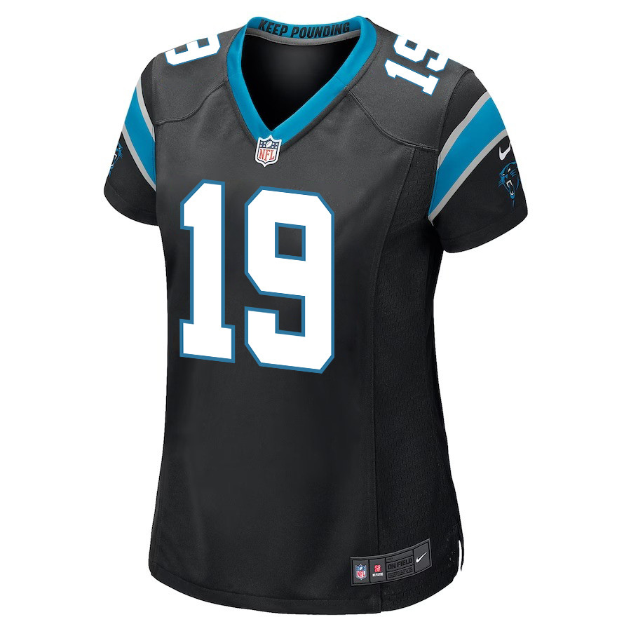 Adam Thielen 19 Carolina Panthers Women Game Stitched Jersey – Black