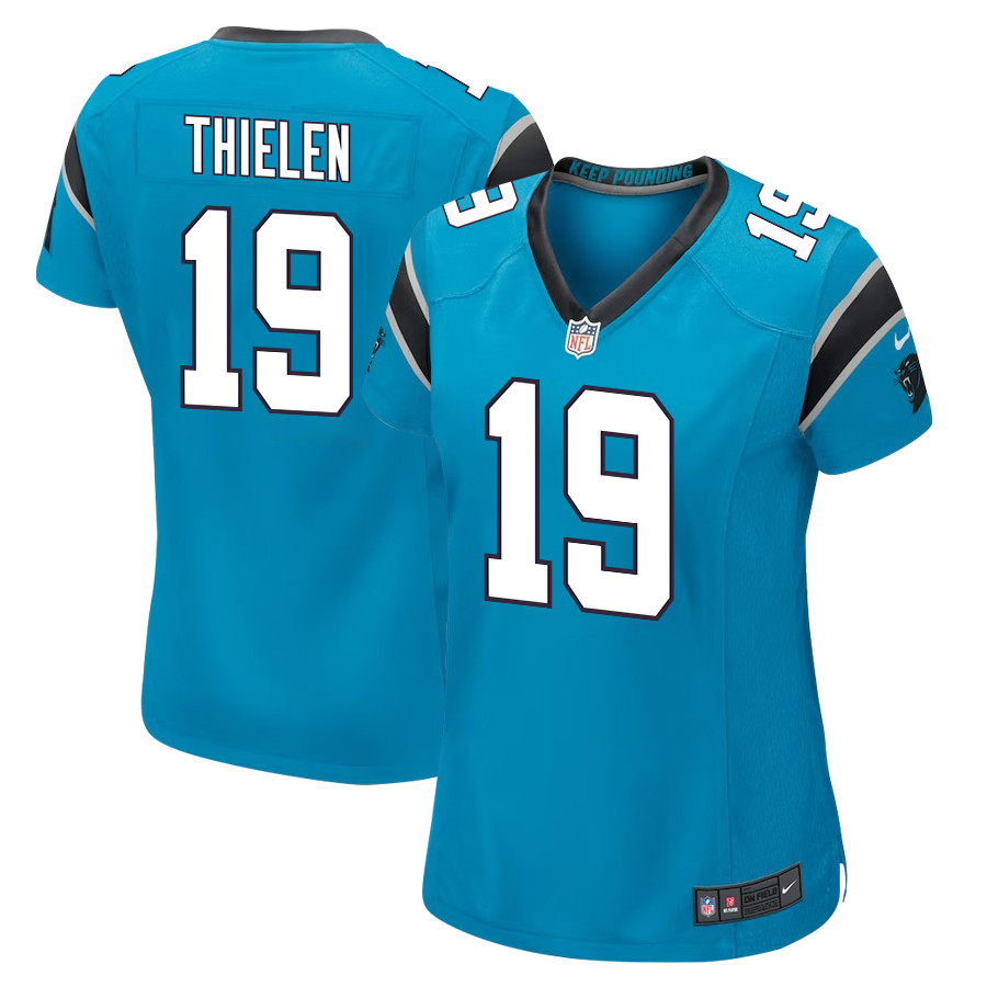 Adam Thielen 19 Carolina Panthers Women Game Stitched Jersey – Blue