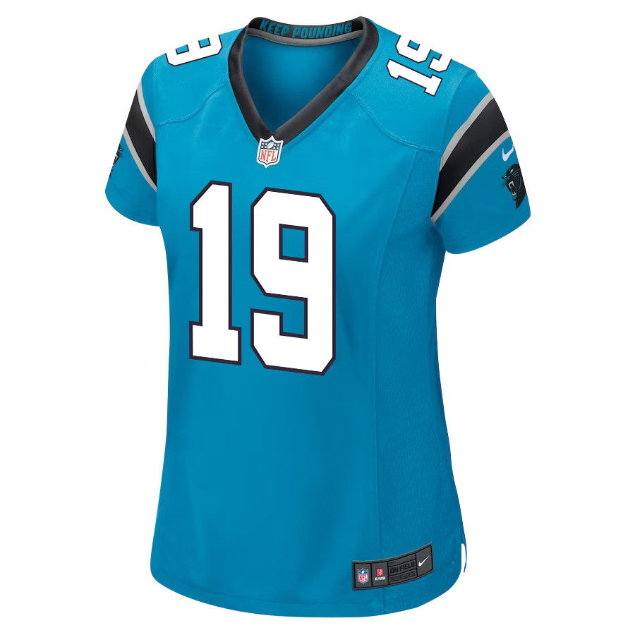 Adam Thielen 19 Carolina Panthers Women Game Stitched Jersey – Blue