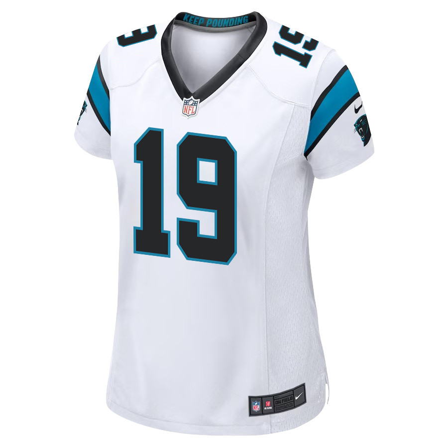 Adam Thielen 19 Carolina Panthers Women Game Stitched Jersey – White