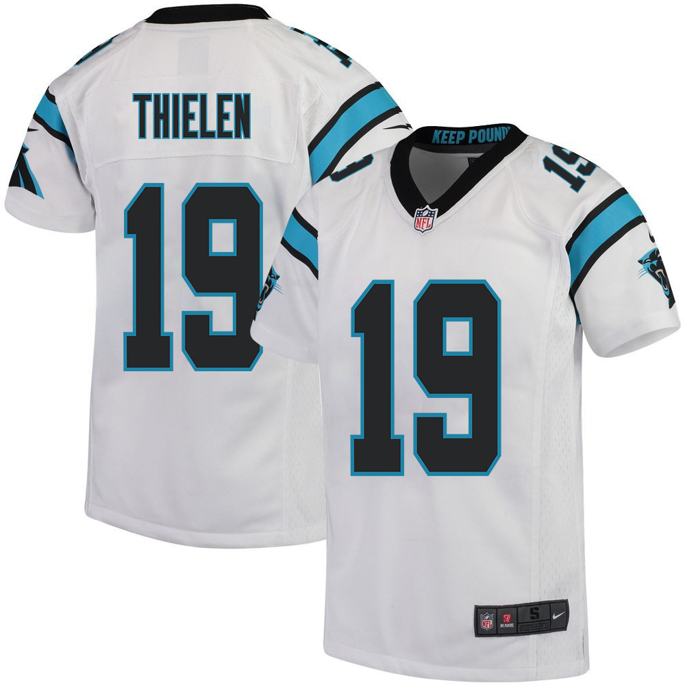 Adam Thielen 19 Carolina Panthers Youth Game Stitched Jersey – White