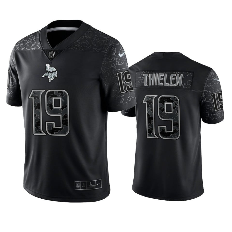 Adam Thielen 19 Minnesota Vikings Black Reflective Limited Stitched Jersey – Men