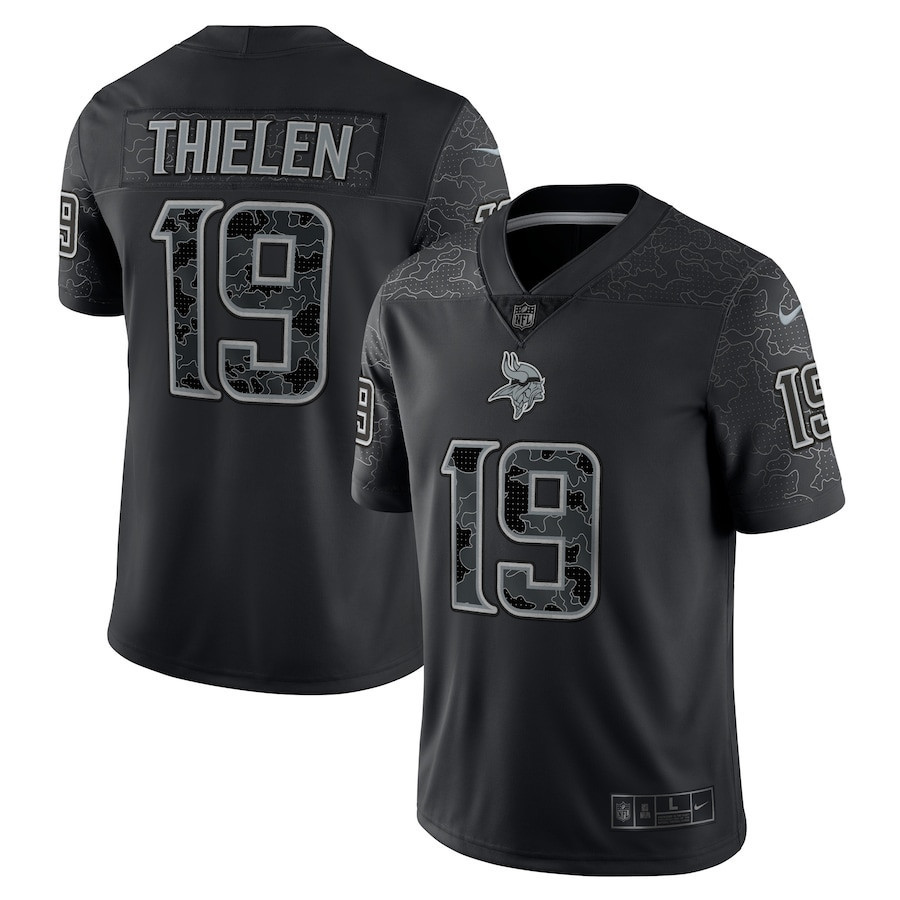 Adam Thielen 19 Minnesota Vikings RFLCTV Limited Stitched Jersey – Black