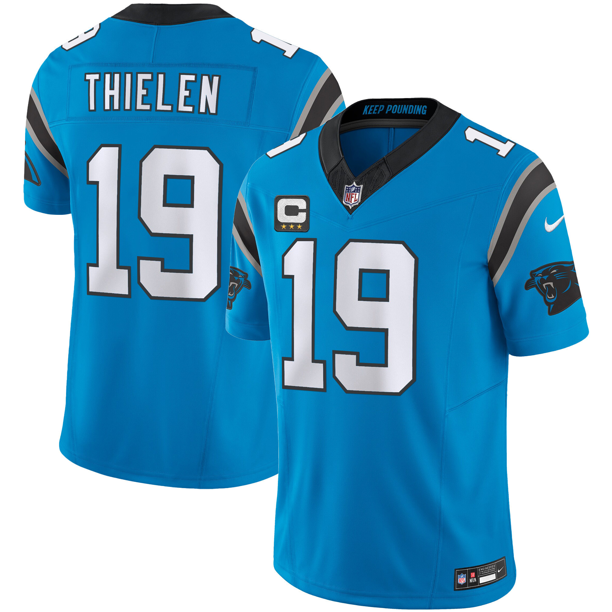 Adam Thielen Men's Carolina Panthers Vapor Limited Blue Jersey - All Stitched 