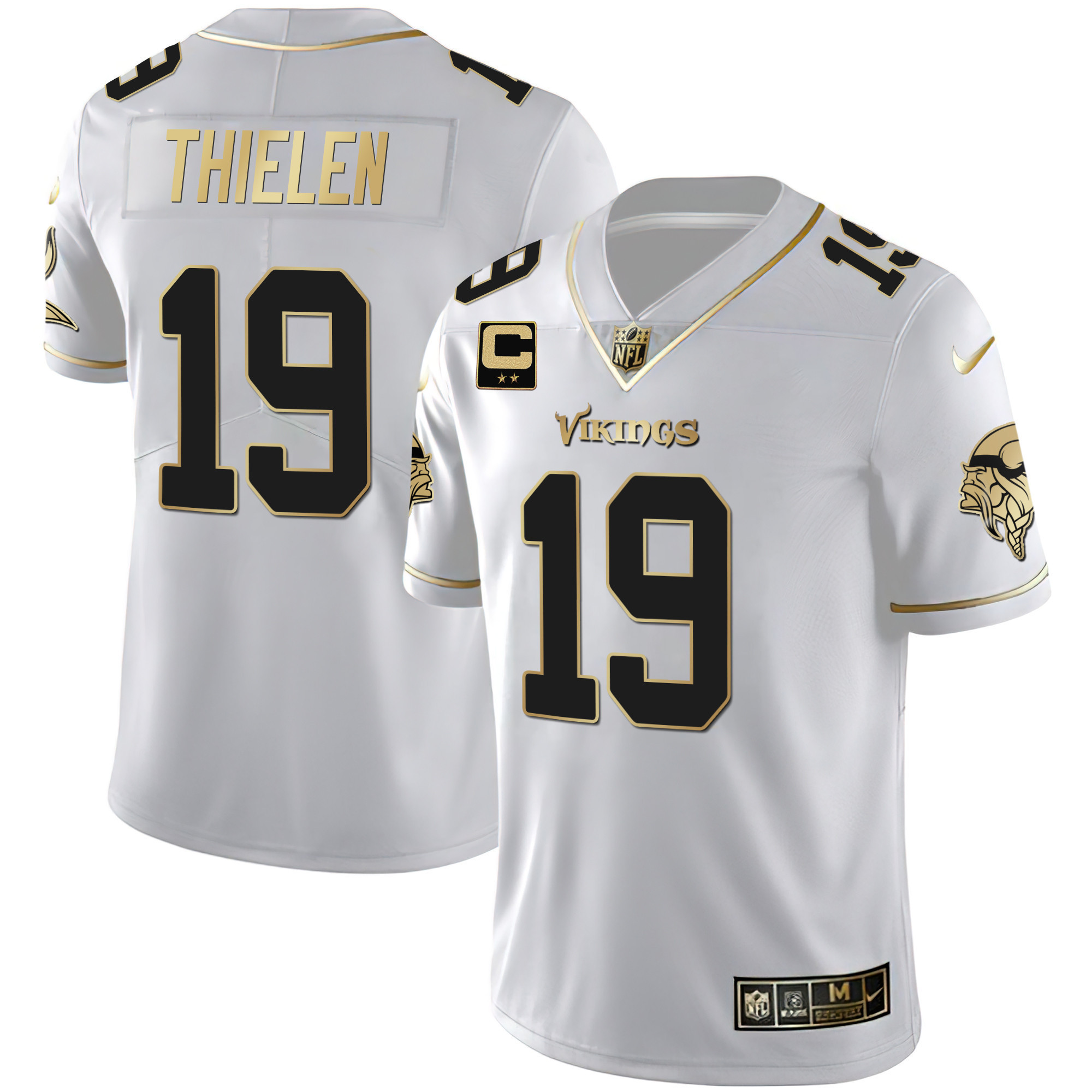 Adam Thielen Youth's Minnesota Vikings White Gold & Black Gold Jersey - All Stitched
