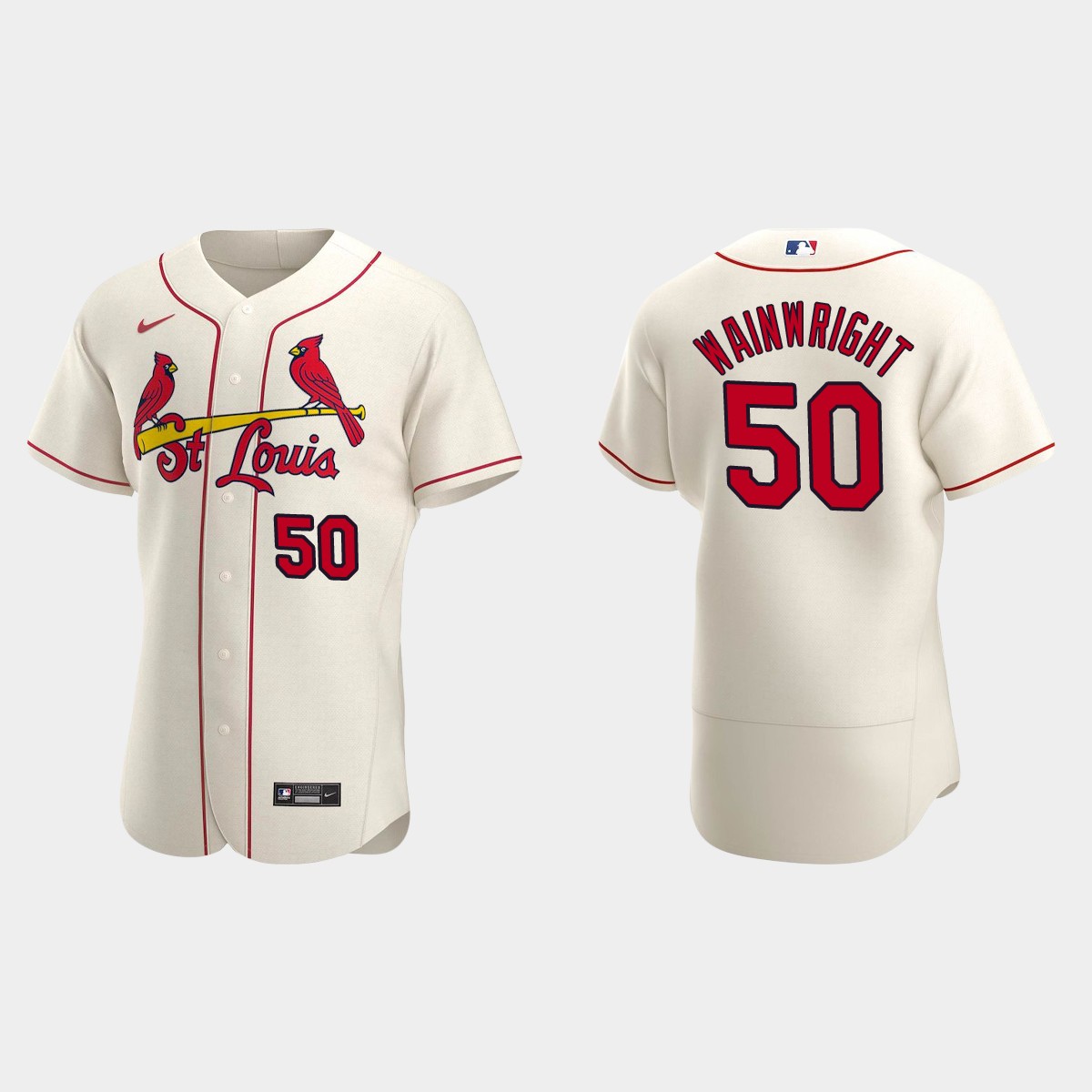 Adam Wainwright #50 St. Louis Cardinals Alternate Jersey – Cream