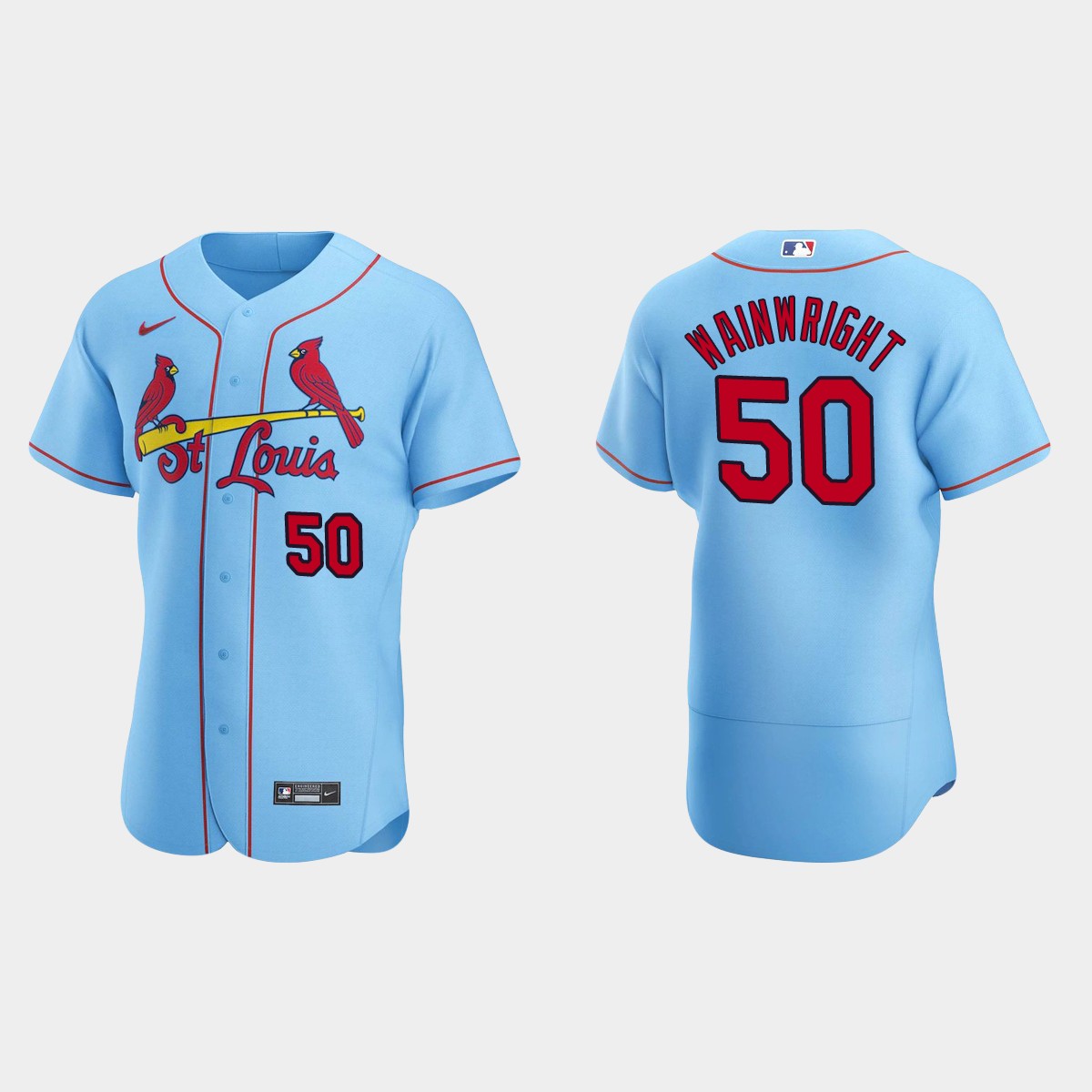 Adam Wainwright #50 St. Louis Cardinals Alternate Jersey – Light Blue
