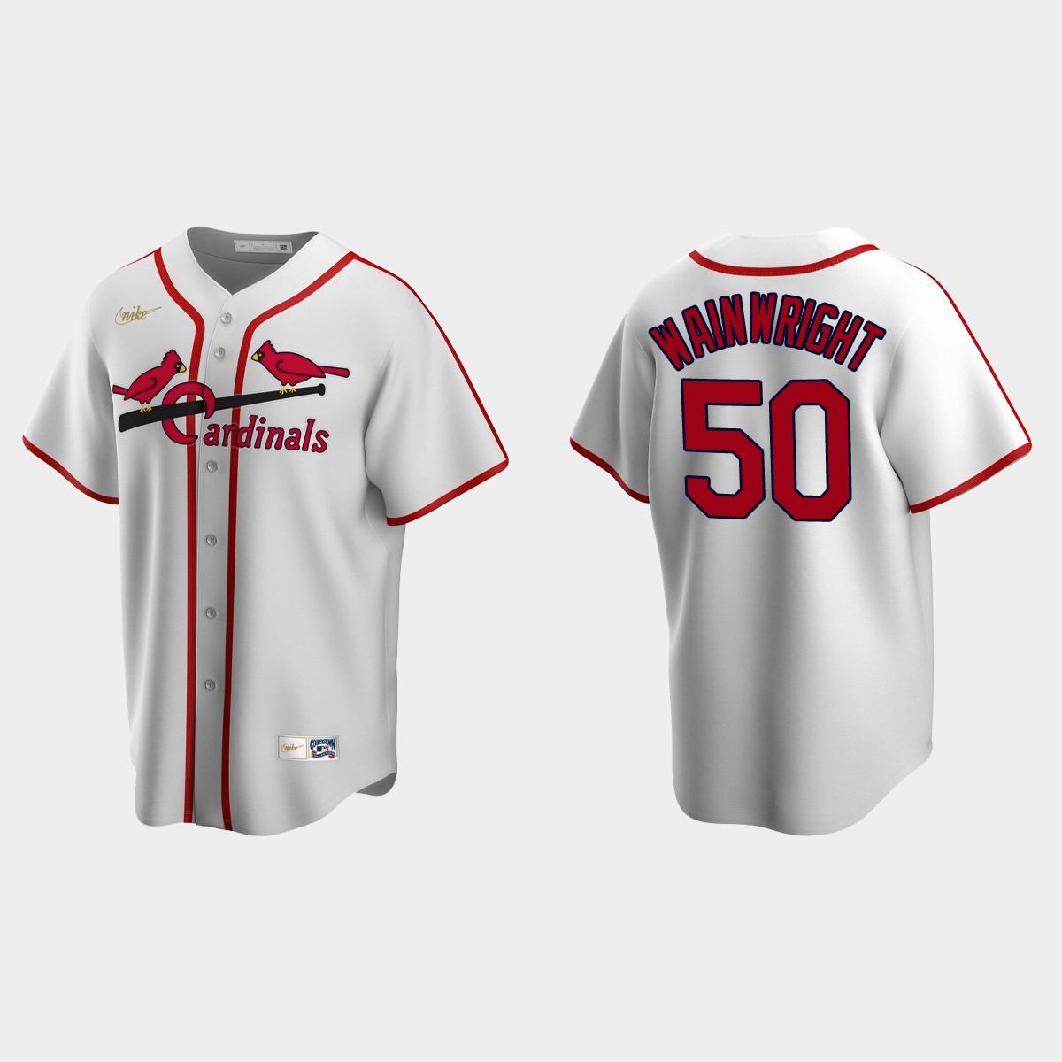 Adam Wainwright #50 St. Louis Cardinals Cooperstown Collection Home Jersey – White