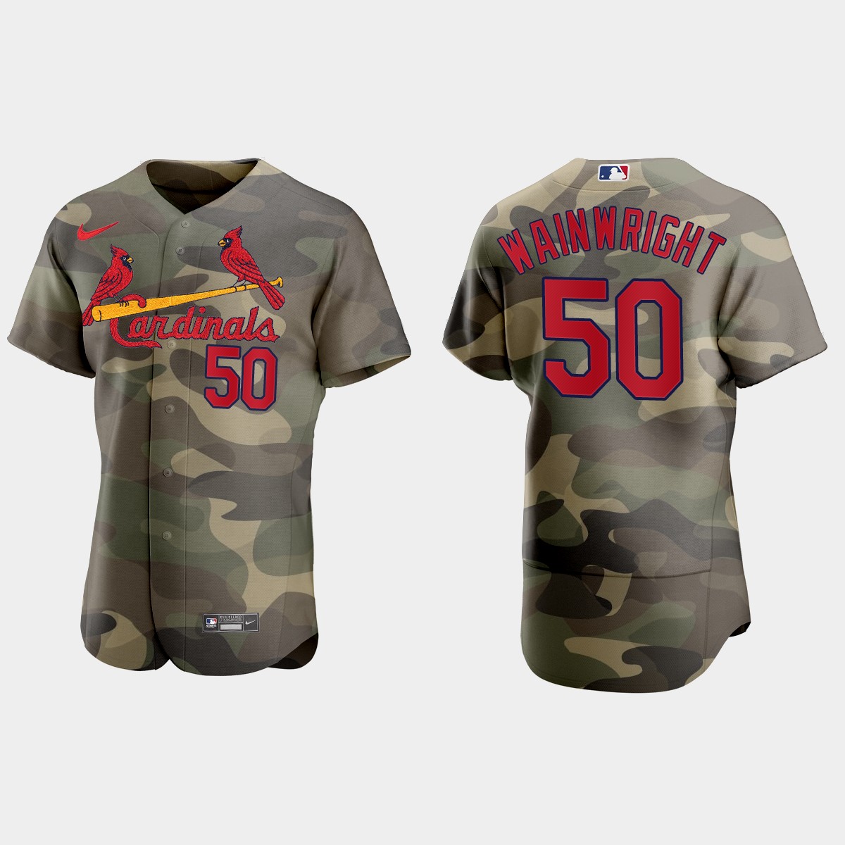 Adam Wainwright St. Louis Cardinals 2021 National Armed Forces Day Jersey – Camo