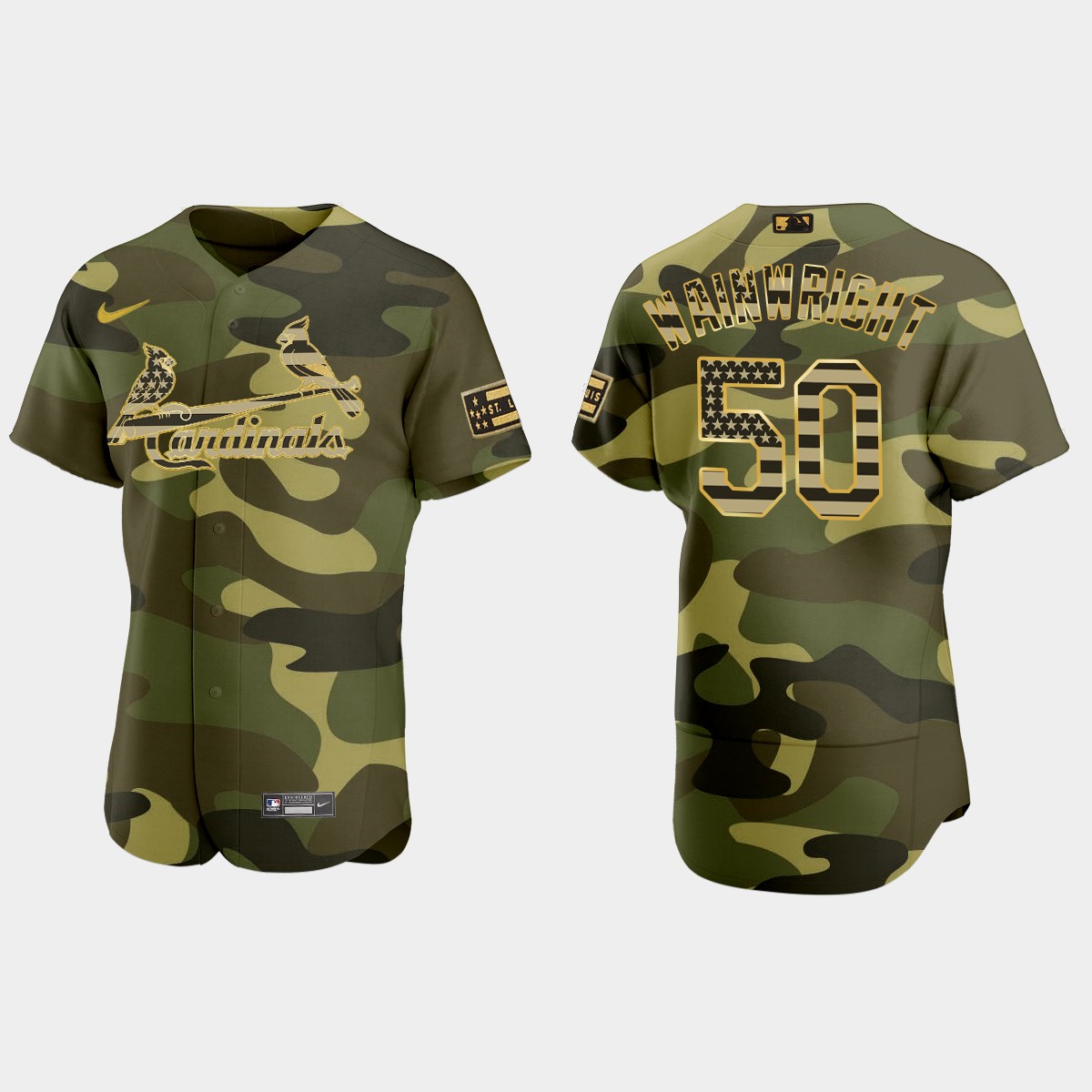 Adam Wainwright St. Louis Cardinals 2022 Armed Forces Day Jersey – Camo