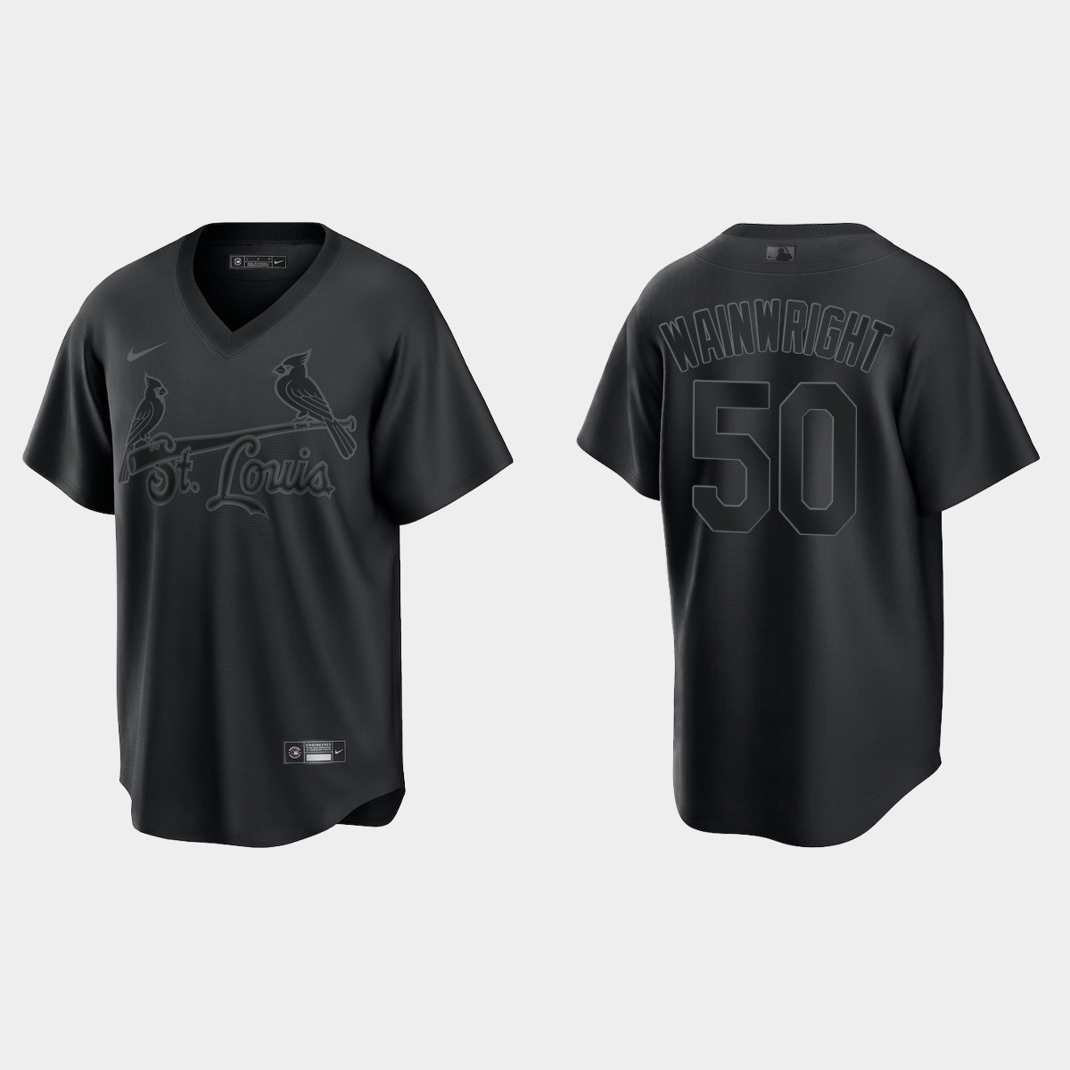 Adam Wainwright St. Louis Cardinals Pitch Black Fashion Jersey – Black