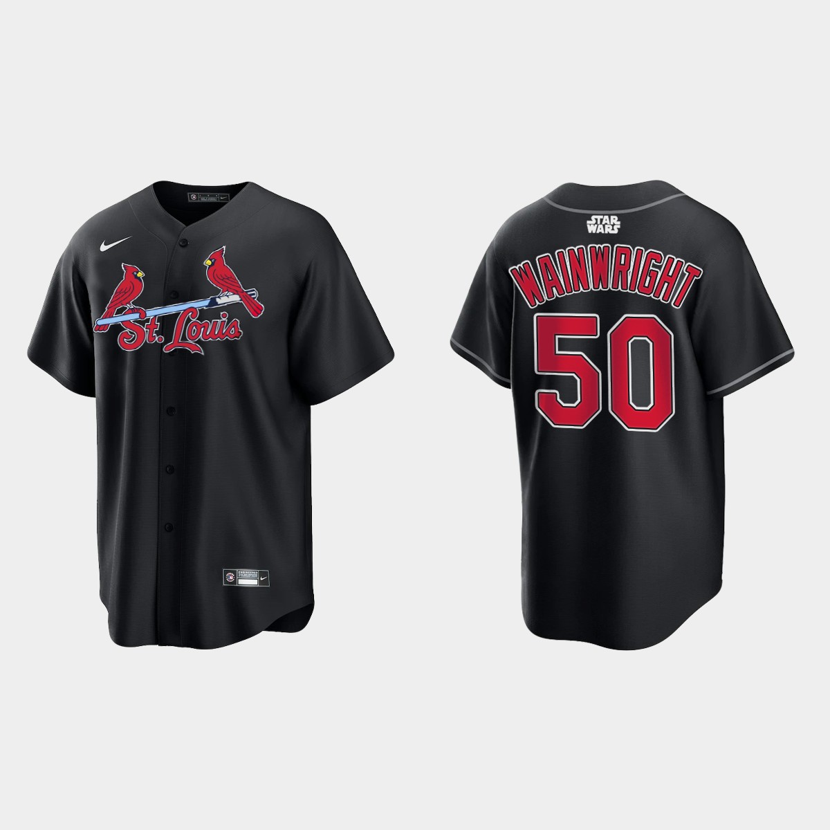 Adam Wainwright St. Louis Cardinals Star Wars Jersey – Black