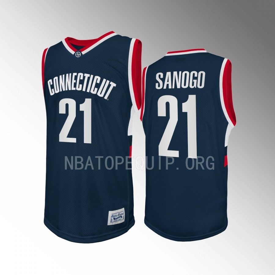 Adama Sanogo UConn Huskies Navy Jersey 2022-23 Retro