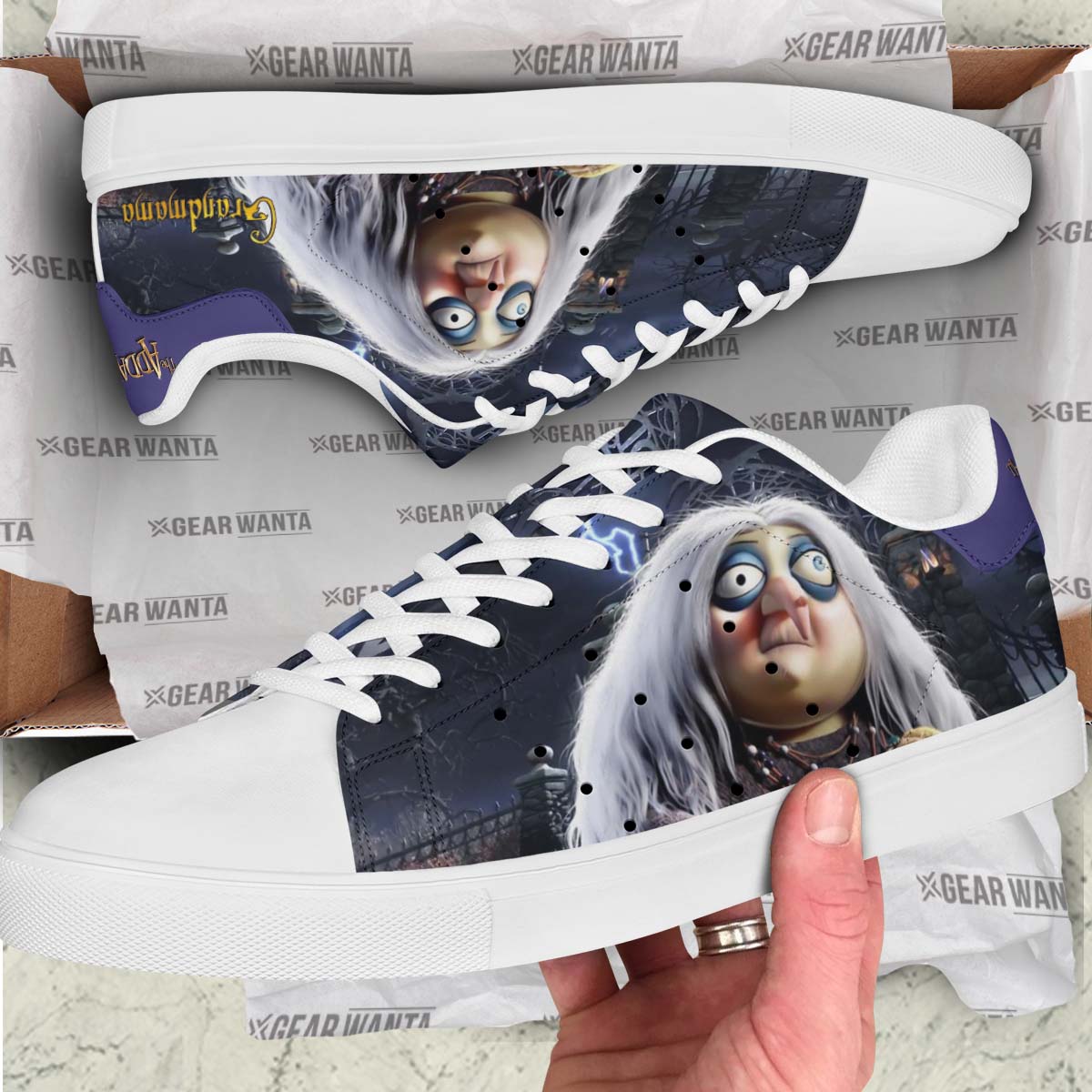 Addams Family Grandmama Skate Shoes Custom