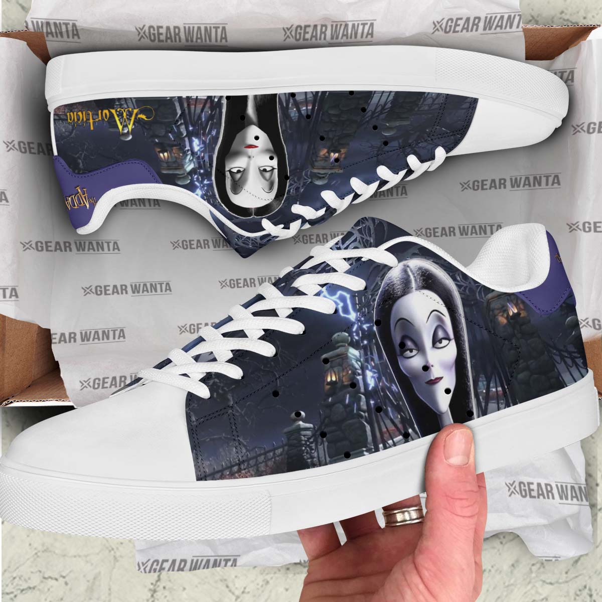 Addams Family Morticia Skate Shoes Custom