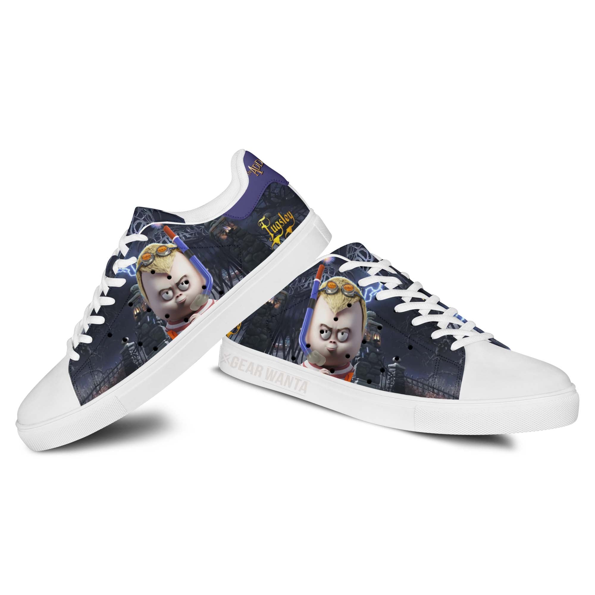 Addams Family Pugsley and Wennesday Skate Shoes Custom