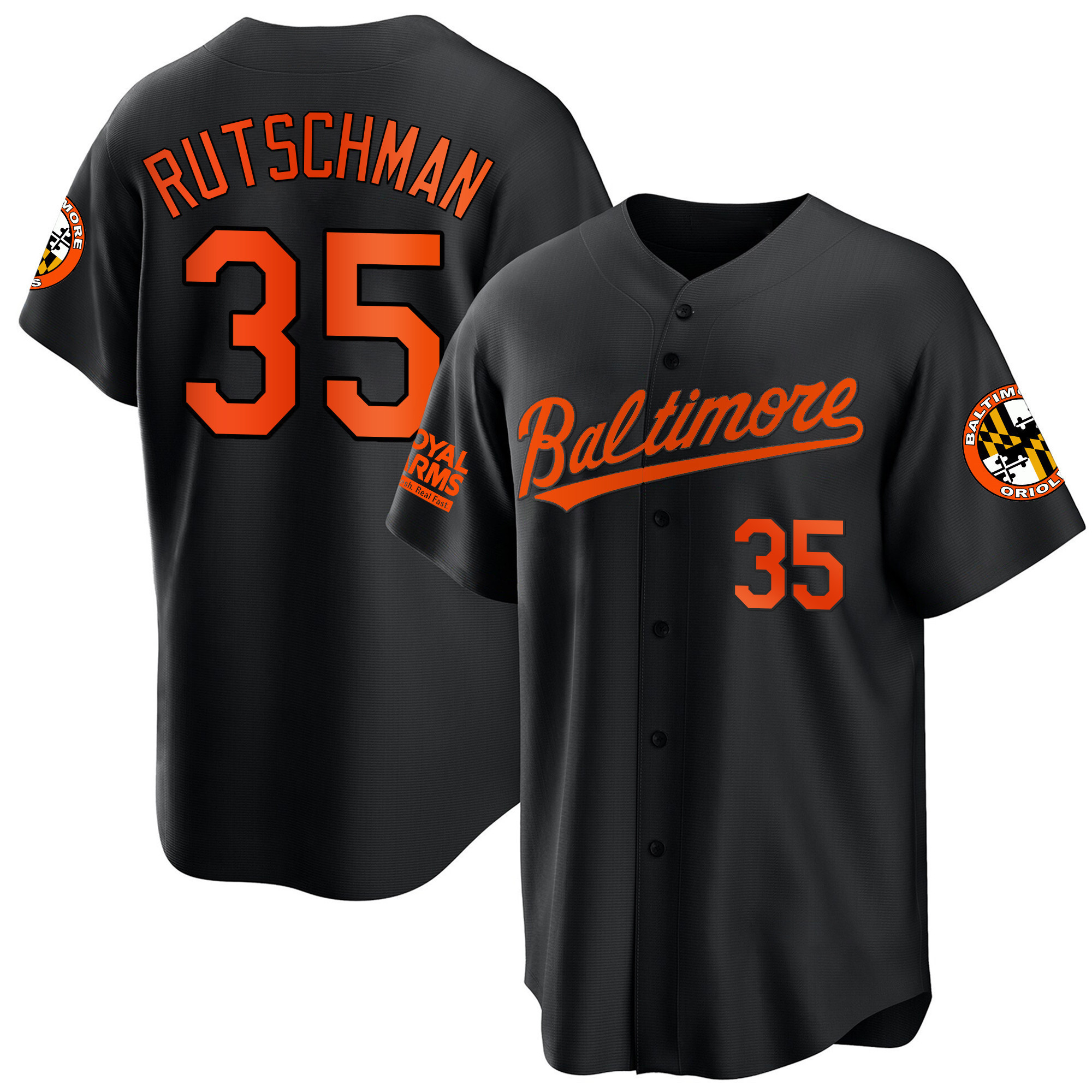 Adley Rutschman Men’s Baltimore Orioles 2023 Gold Cool Black Jersey - All Stitched