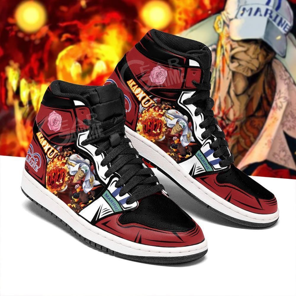 Admiral Sakazuki Akainu JD1s Sneakers Anime One Piece Shoes, Air Jordan Hightop