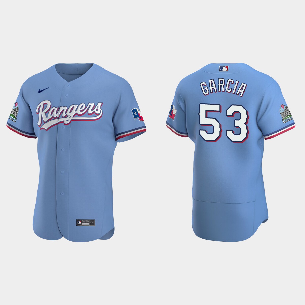 Adolis Garcia #53 Texas Rangers Alternate Jersey – Light Blue