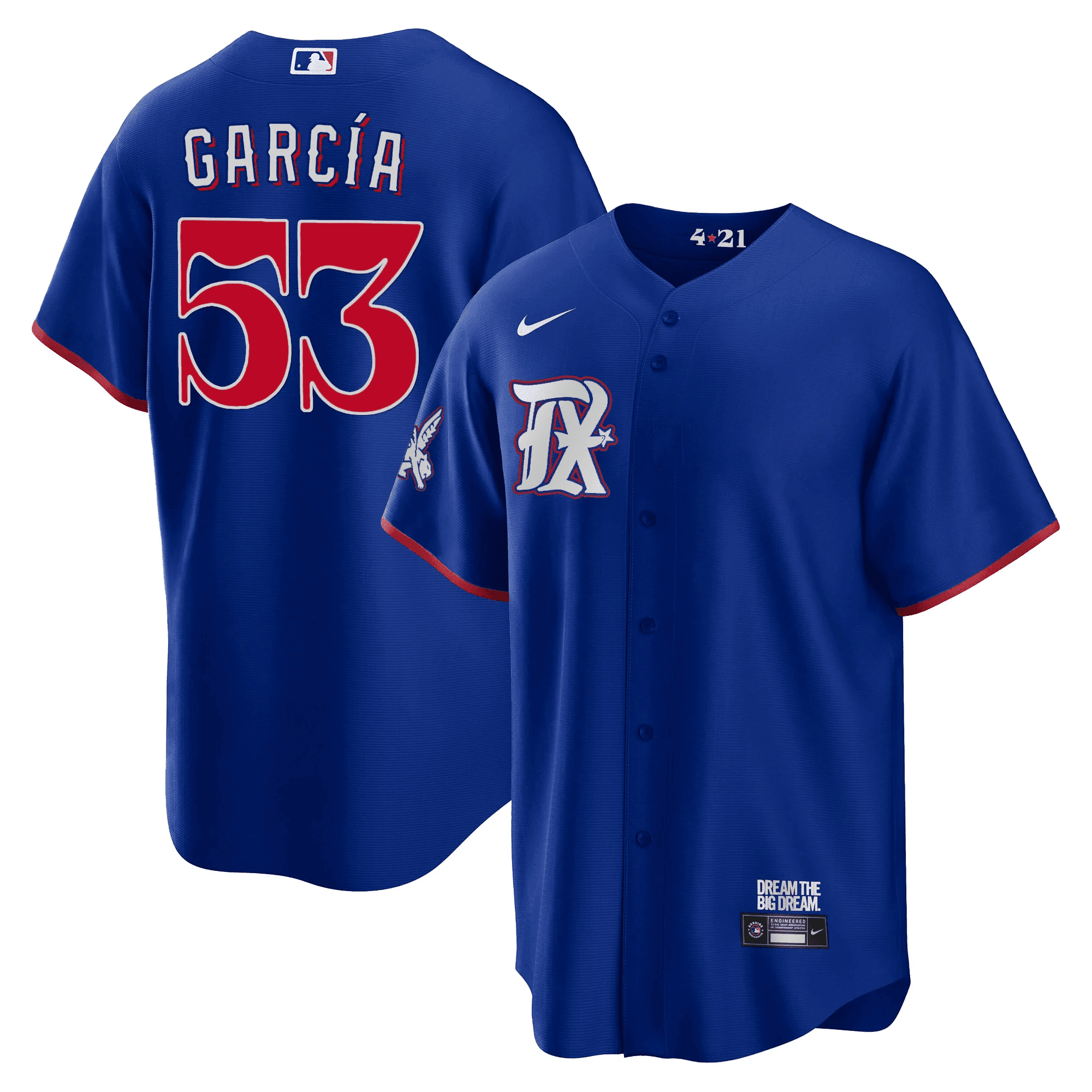Adolis Garcia Men's Texas Rangers 2023 City Connect Collection V2 Cool Royal Jersey - All Stitched