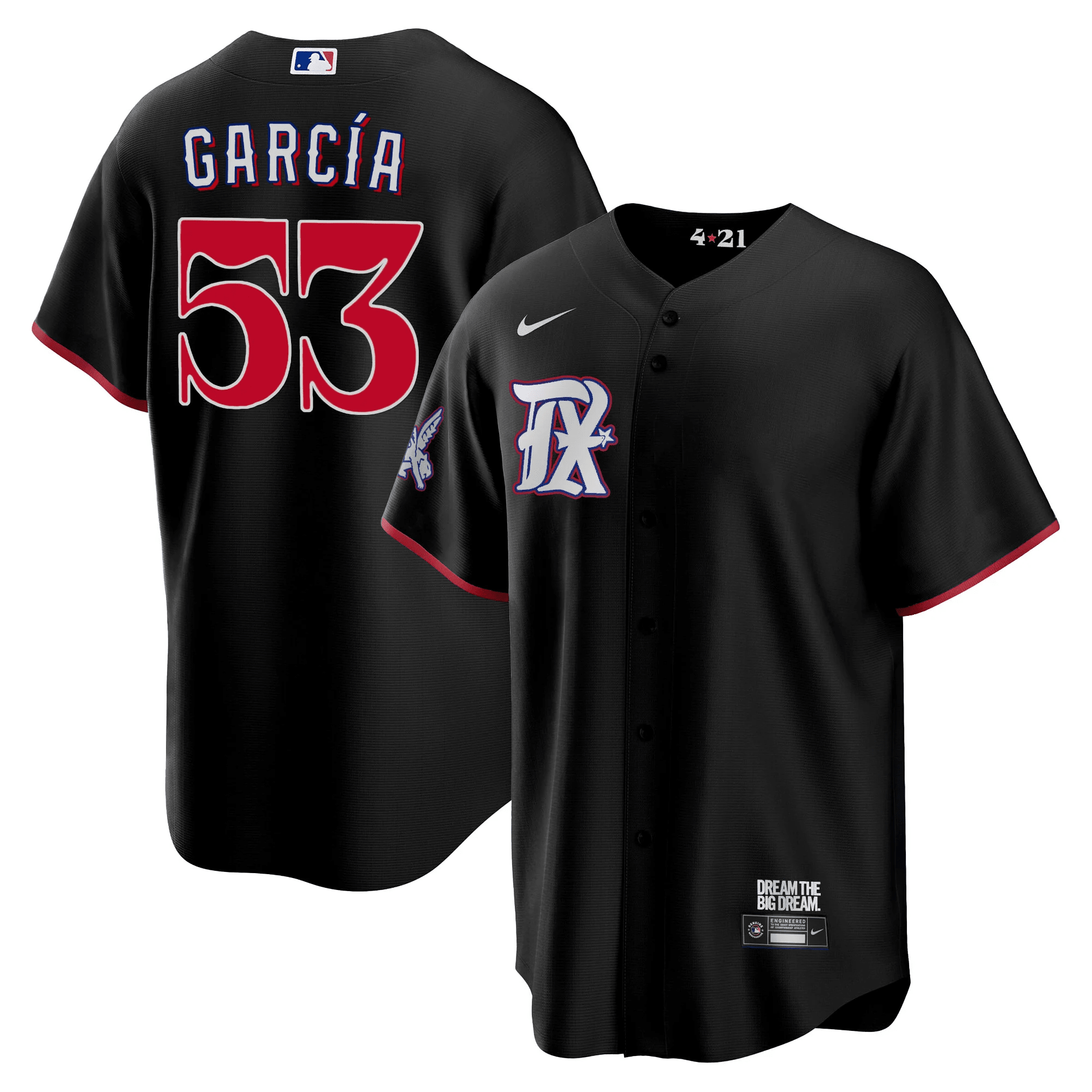 Adolis Garcia Men's Texas Rangers 2023 City Connect Collection V3 Cool Black Jersey - All Stitched