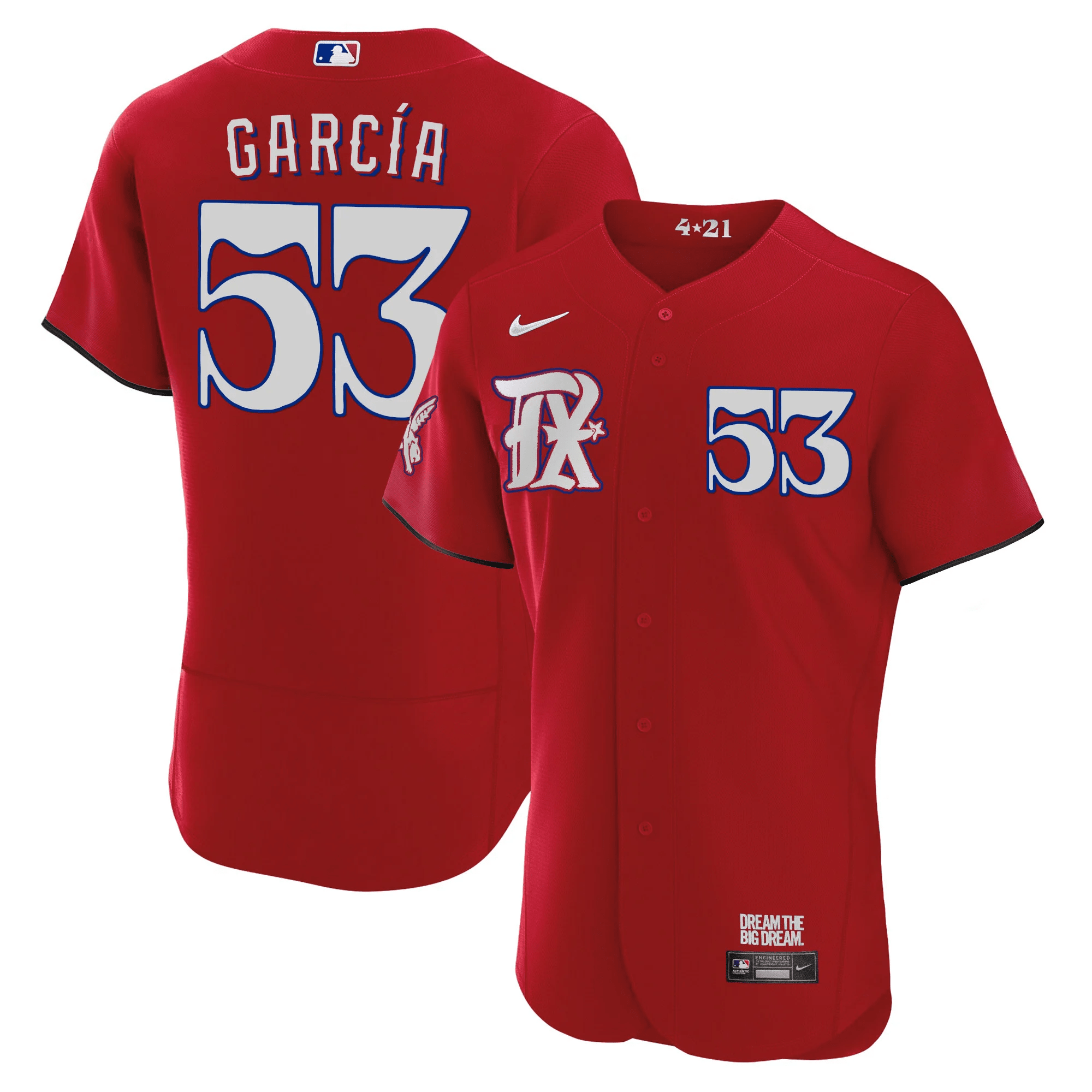 Adolis Garcia Men's Texas Rangers 2023 City Connect Collection V3 Flex Red Jersey - All Stitched