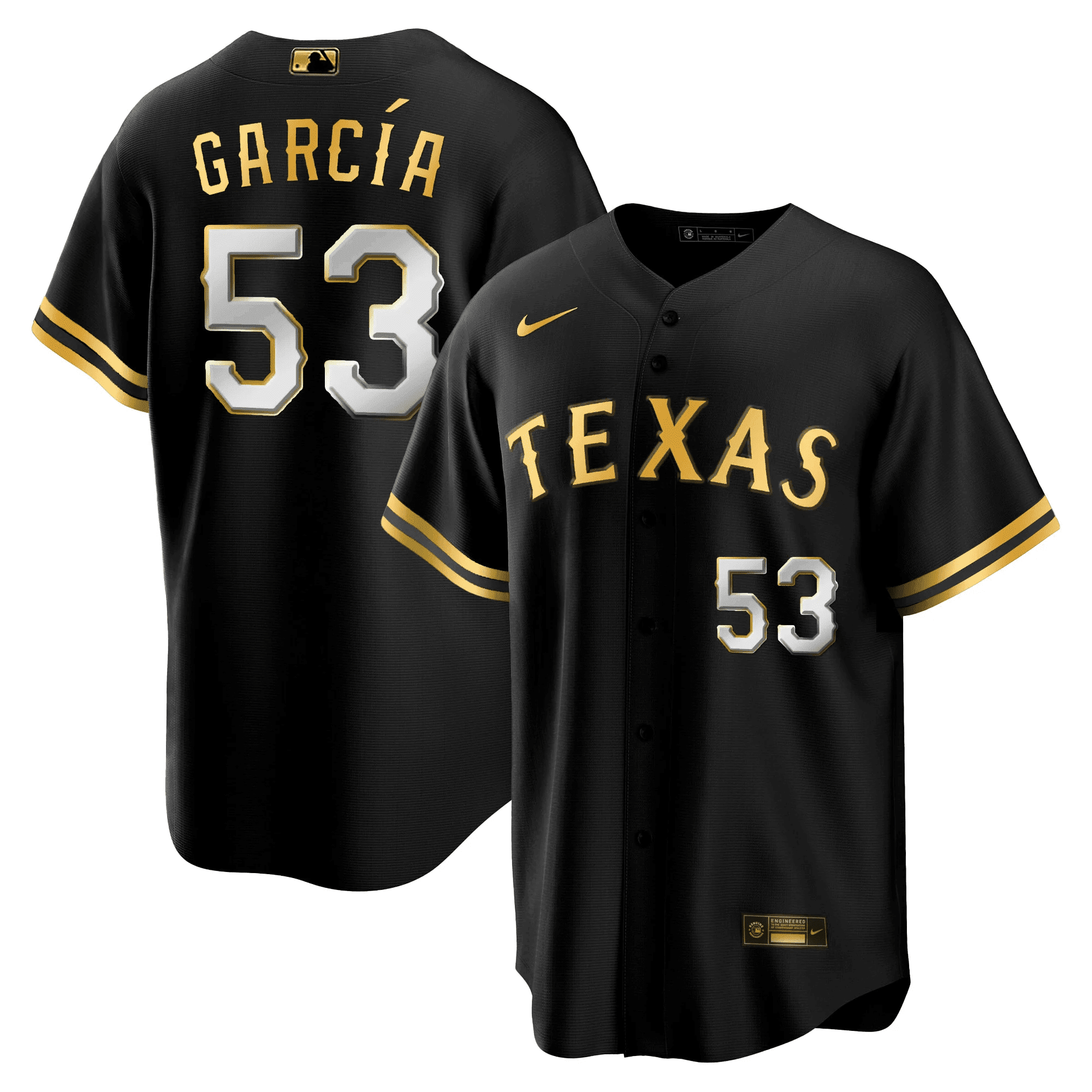 Adolis Garcia Men's Texas Rangers 2023 Gold Cool Black Jersey - All Stitched