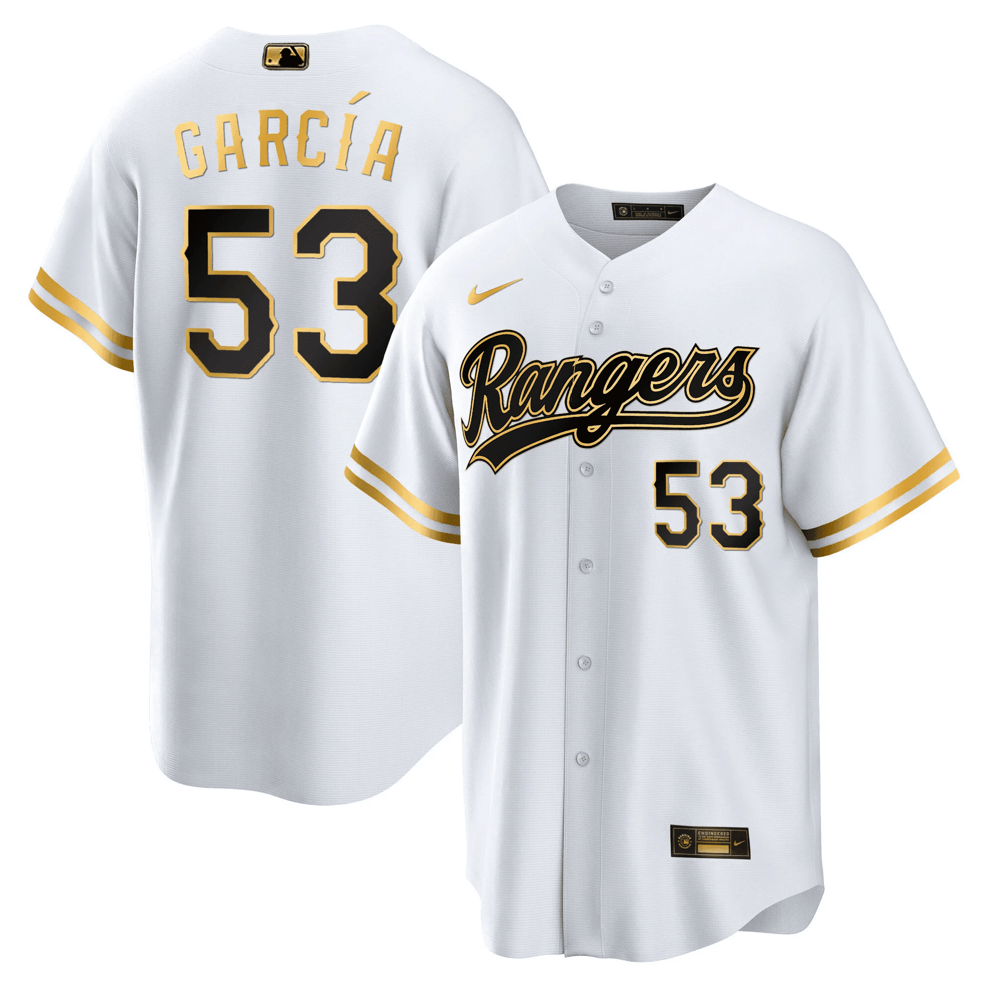 Adolis Garcia Men's Texas Rangers 2023 Gold Cool White Jersey - All Stitched