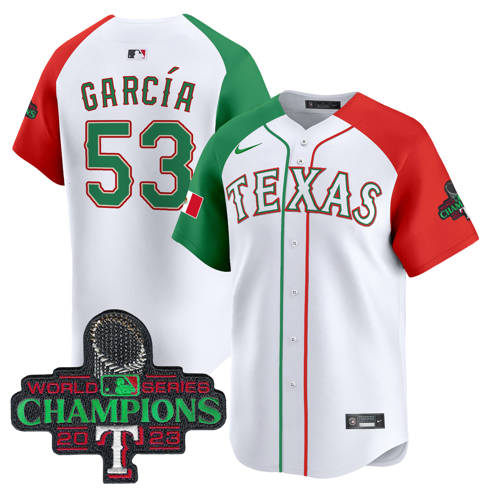 Adolis Garcia Men's Texas Rangers Mexico Champions Patch Vapor Premier Limited Alternate Jersey - All Stitched
