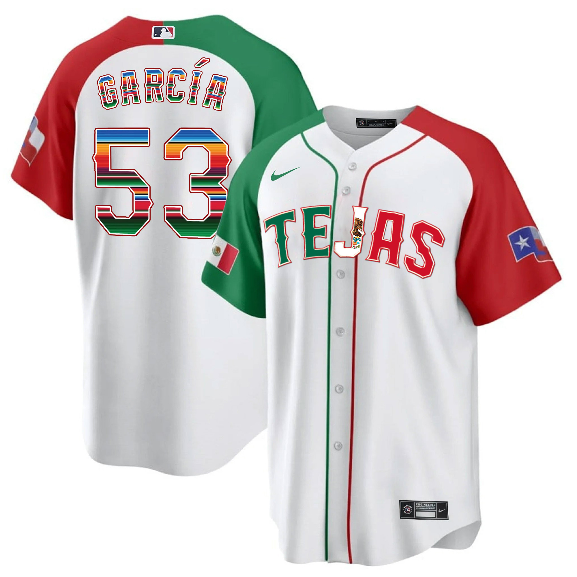 Adolis Garcia Men's Texas Rangers Mexico Flag Alternate Jersey - All Stitched